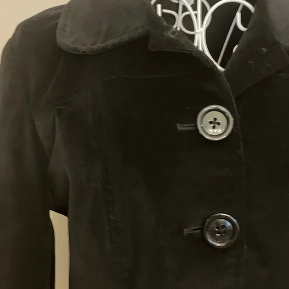 Vtg Y2K Talbots Classic Black Button-Up Velvet Blazer Jacket sz 6P - Picture 3 of 5